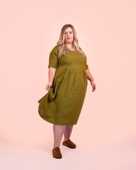 Heather Dress Pine Green Size 10, 18